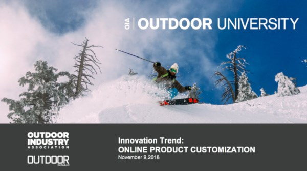 Outdoor Retailer University Winter 2018, online product customization trends