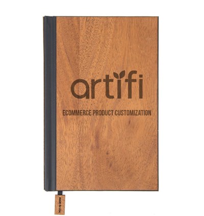 Woodchuck wooden notebook with Artifi