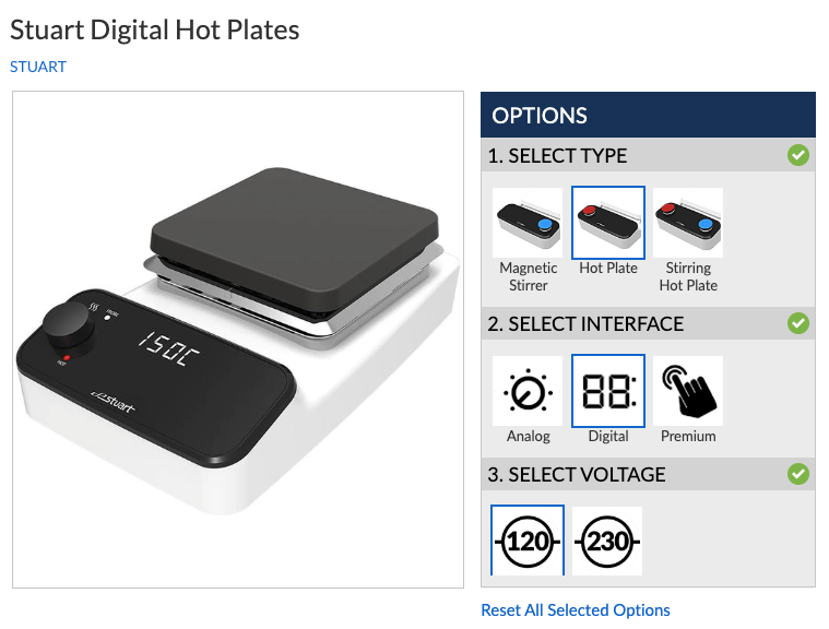 Stuart Digital Hot Plate Configurator